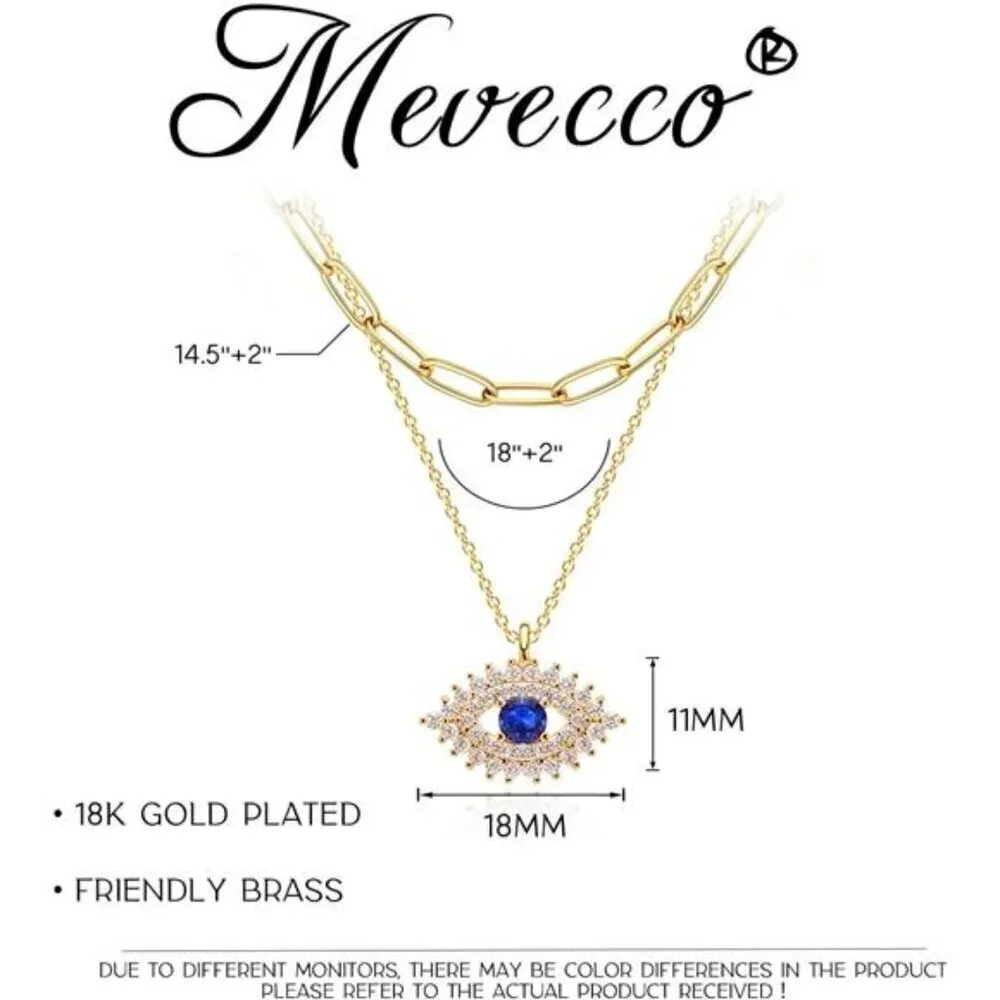 Layered Heart Necklace Pendant Handmade 18k Gold Plated Dainty Choker Arrow